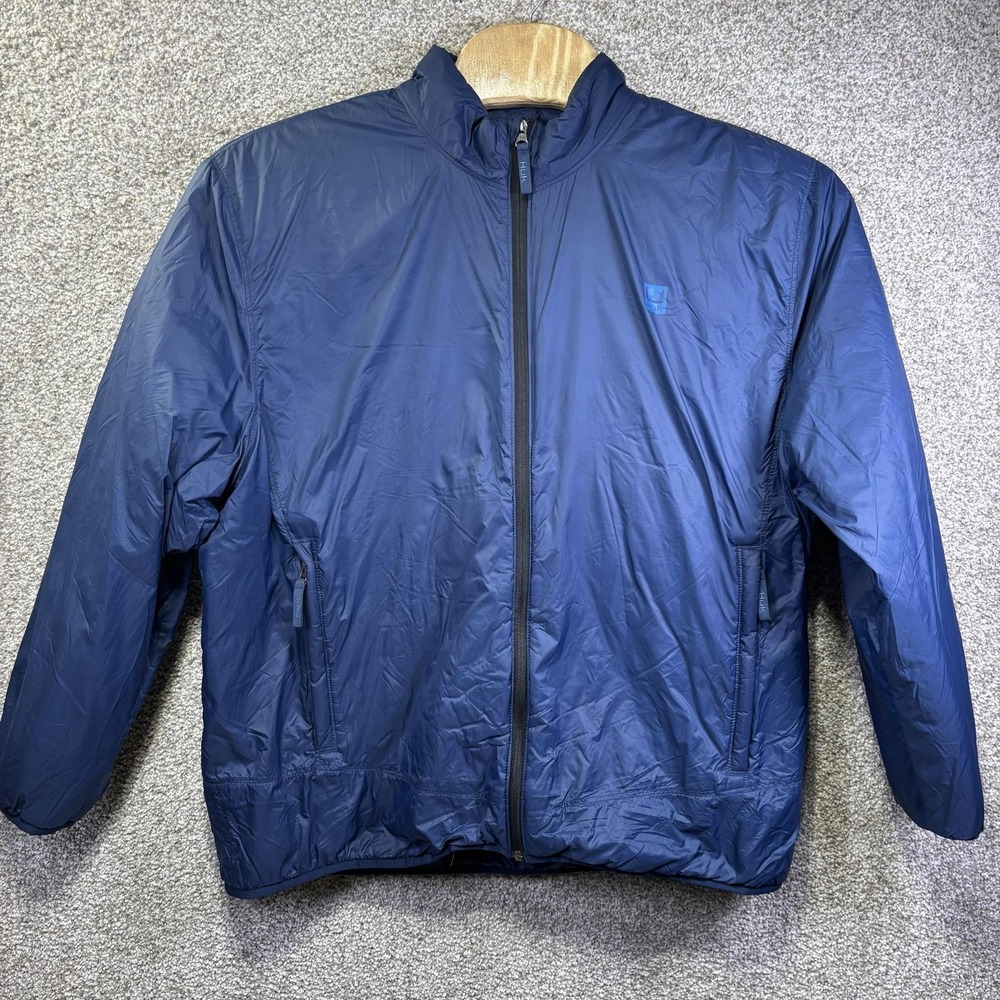 Huk Windbreaker Jacket Mens 2XL Blue Full Zip Lightweight Insulated‎ Fishing